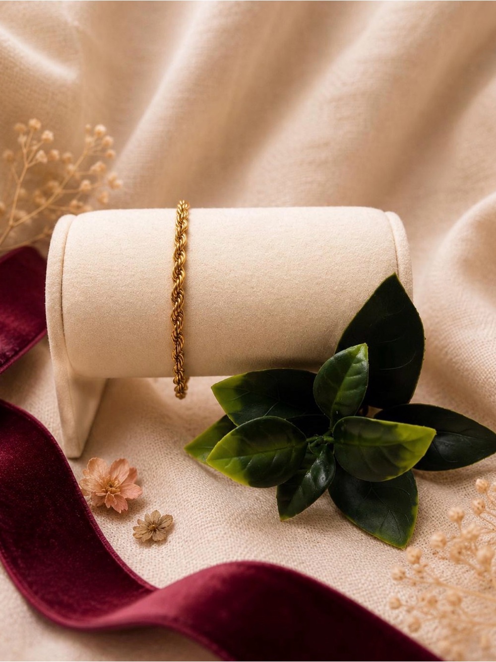 Gold Rope Chain Bracelet - Classic Women’s Jewelry